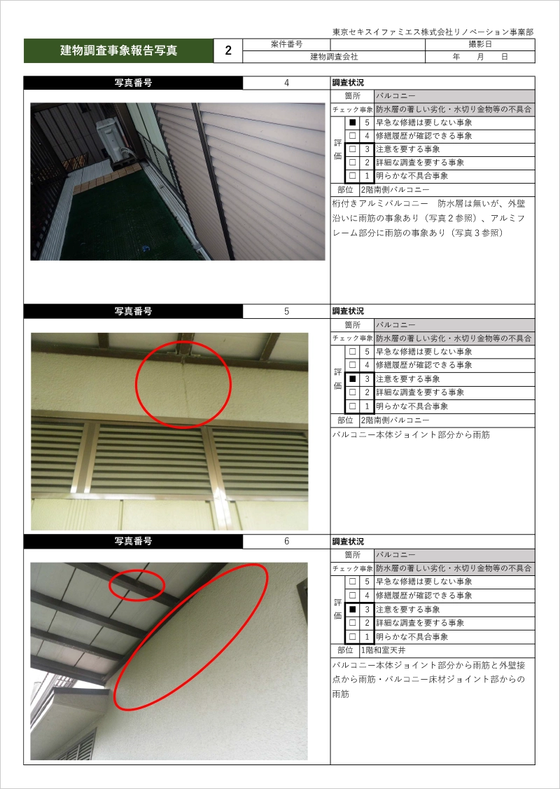 インスペクション報告書
