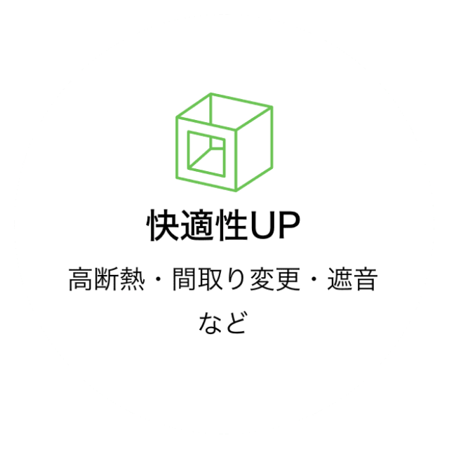 快適性UP 高断熱・間取り変更・遮音など